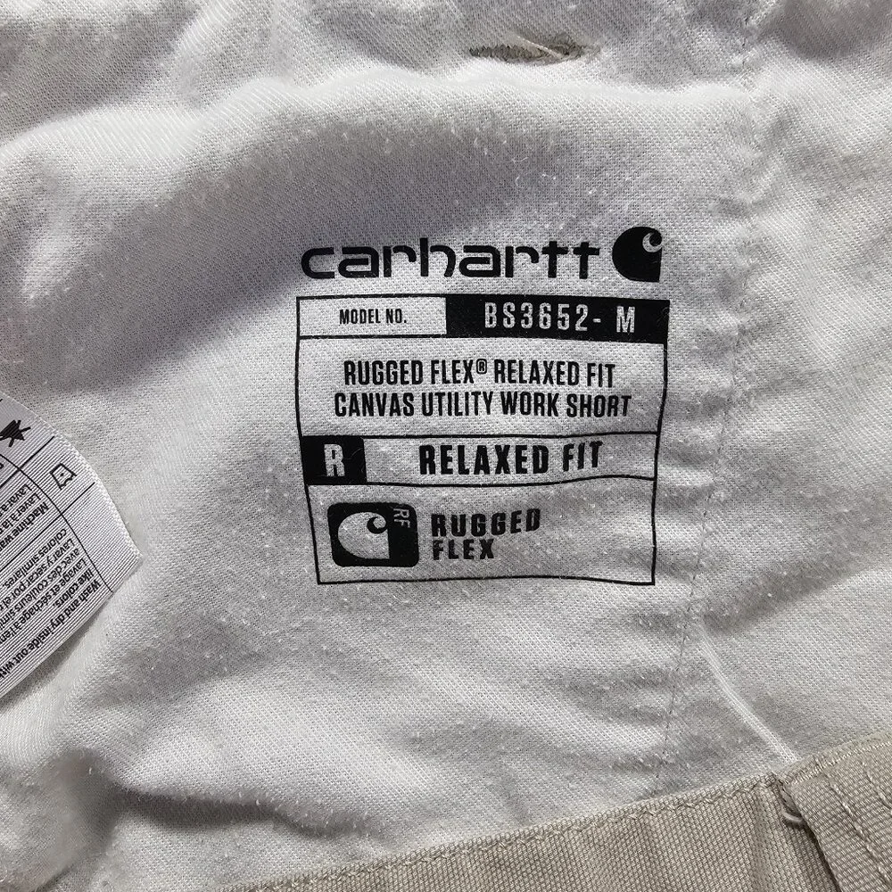 Carhartt Short Mens 40 Tan Relaxed Fit Rugged Canvas Utility Work Wear BS3652-M